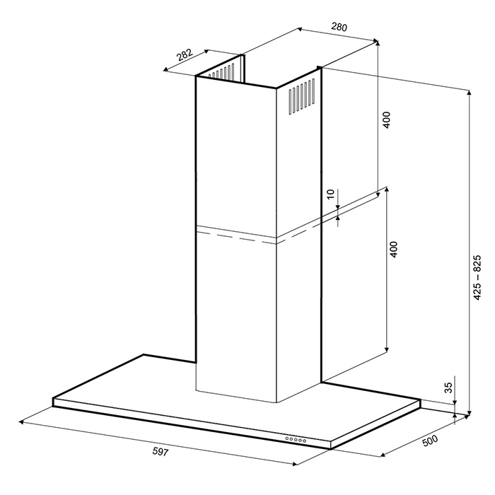 картинка RINA 600 inox PB вытяжка кухонная от PlazaTech