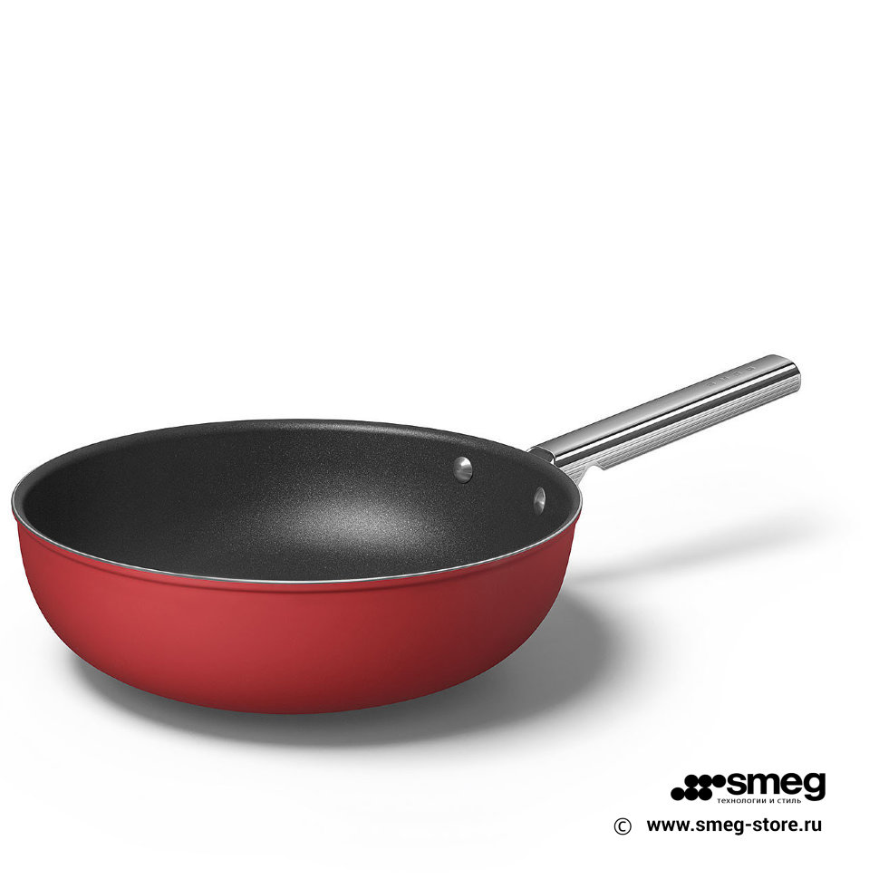 картинка SMEG CKFW3001RDM Сковорода Wok 30 см, красная от PlazaTech