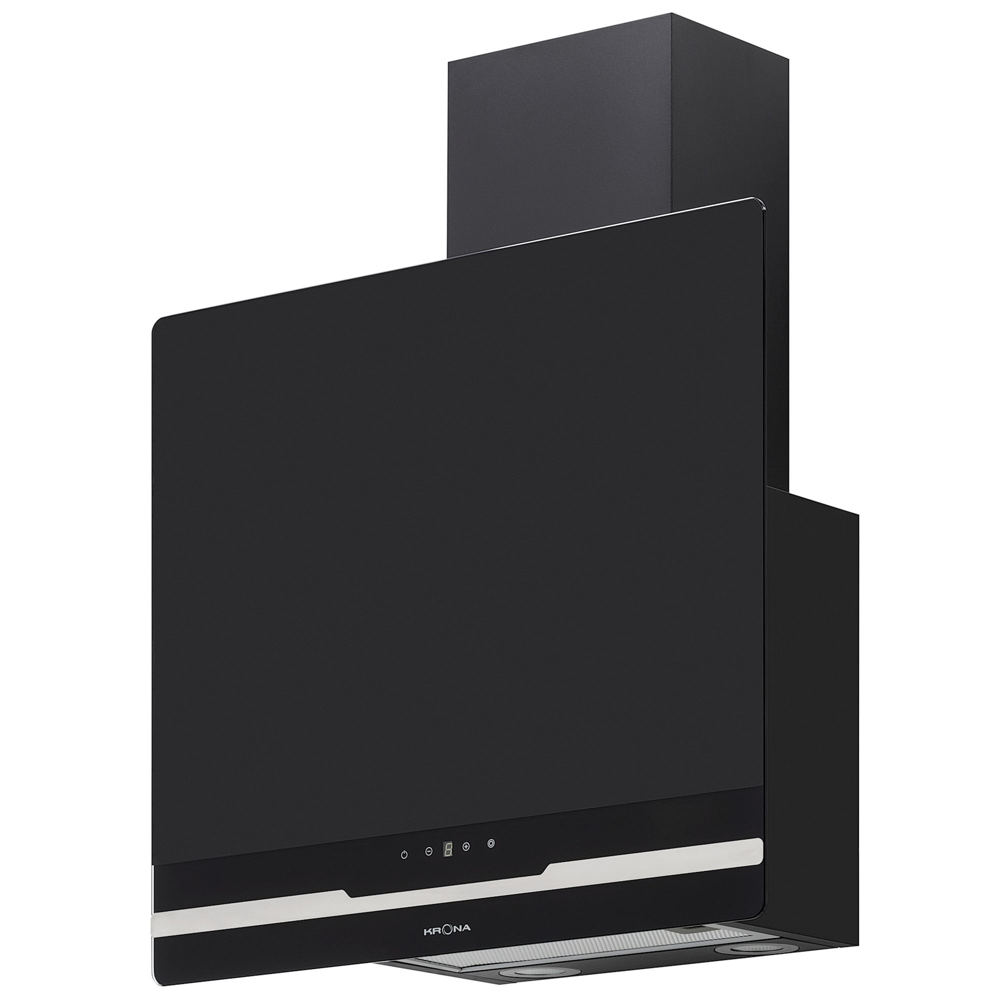 картинка DOMENIKA 600 BLACK/INOX S вытяжка кухонная от PlazaTech