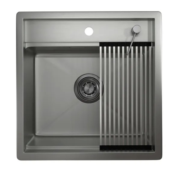 картинка KS-5051, СТАЛЬ МАТОВАЯ , стальная кухонная мойка KITCHEN SPACE от PlazaTech