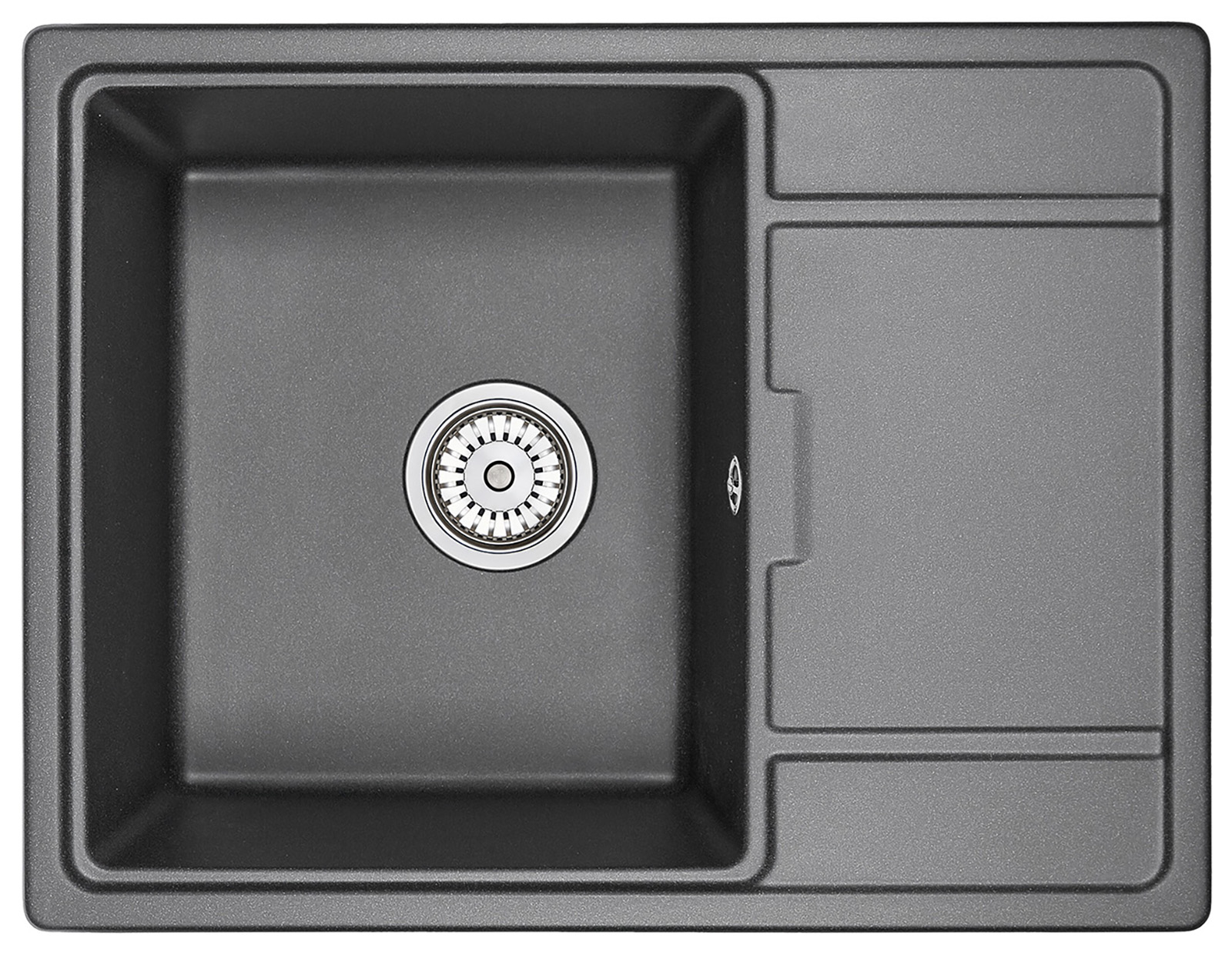 картинка 6503, ЧЁРНЫЙ, кухонная мойка, кварц от PlazaTech