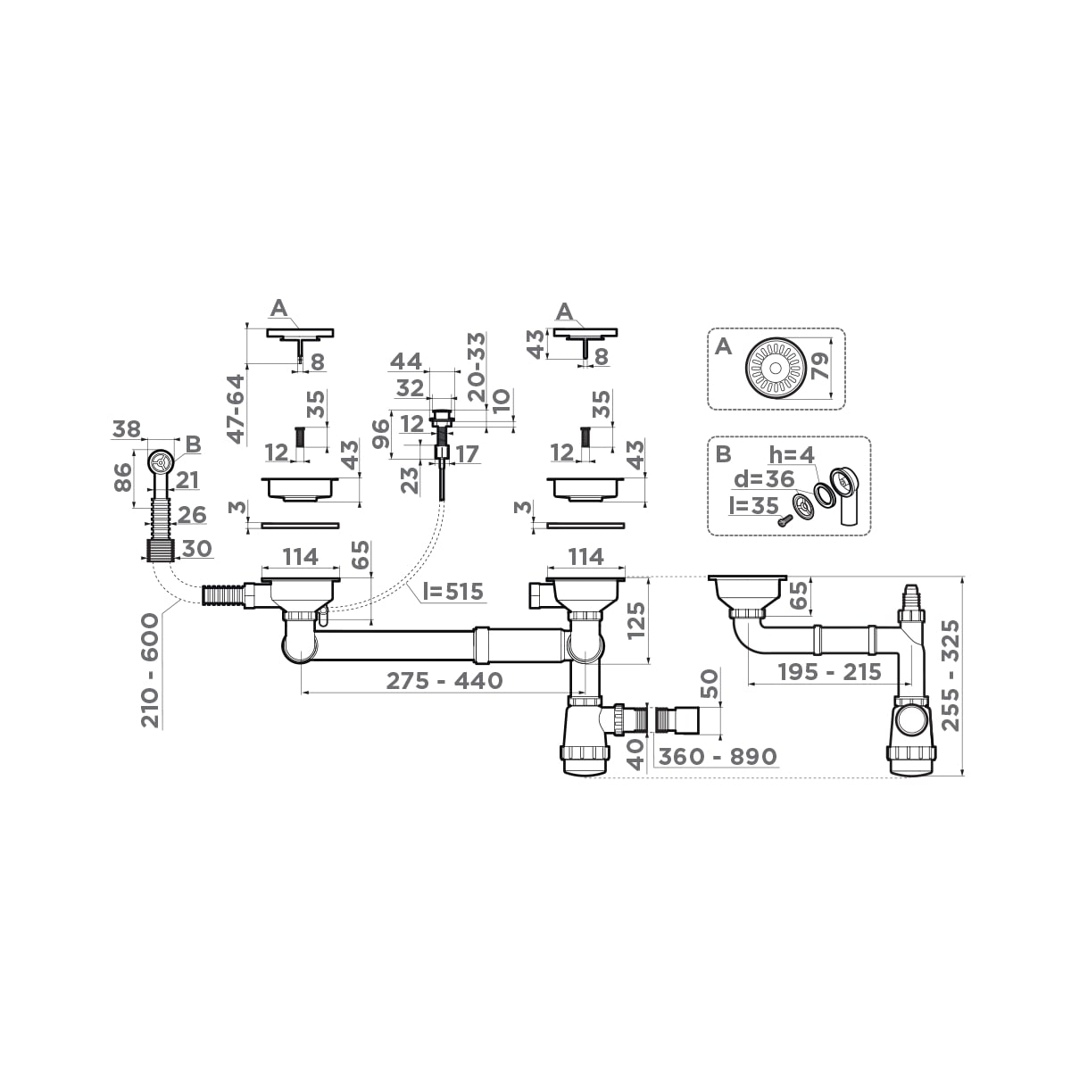 картинка 4996529 Перелив и выпуск со стоп-вентилем Omoikiri D-01-AB022 от PlazaTech