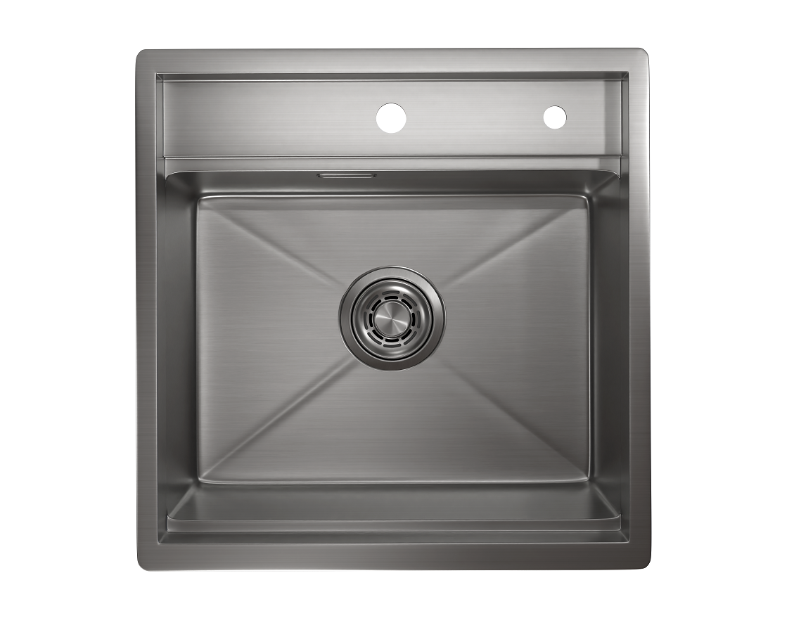 картинка KS-5051, СТАЛЬ САТИН, стальная кухонная мойка KITCHEN SPACE от PlazaTech