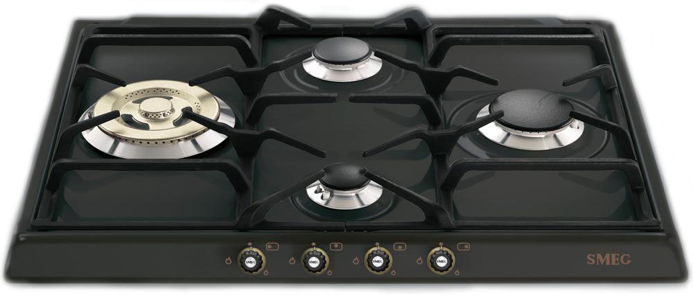 картинка SMEG SR764AO Газовая варочная панель,60 см, антрацит, фурнитура латунная. от PlazaTech