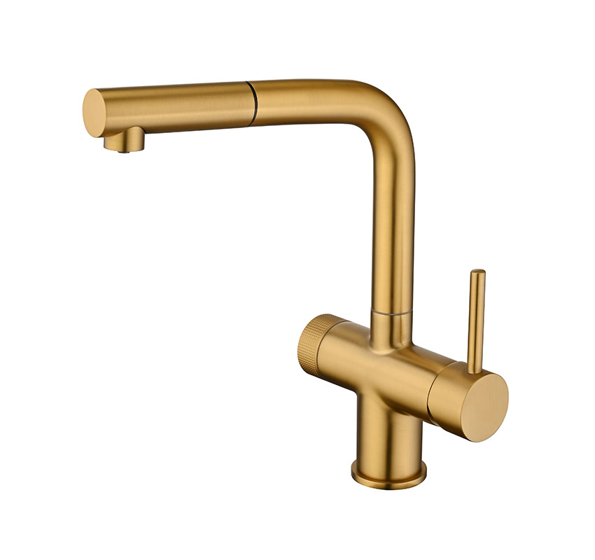 картинка ЕС - 7026 PVD Golden, смеситель кухонный от PlazaTech